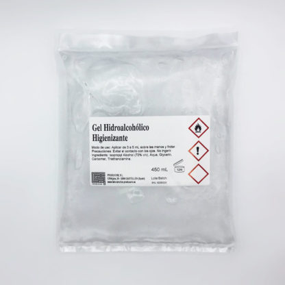 Gel hidroalcoholico bolsa 450 mL